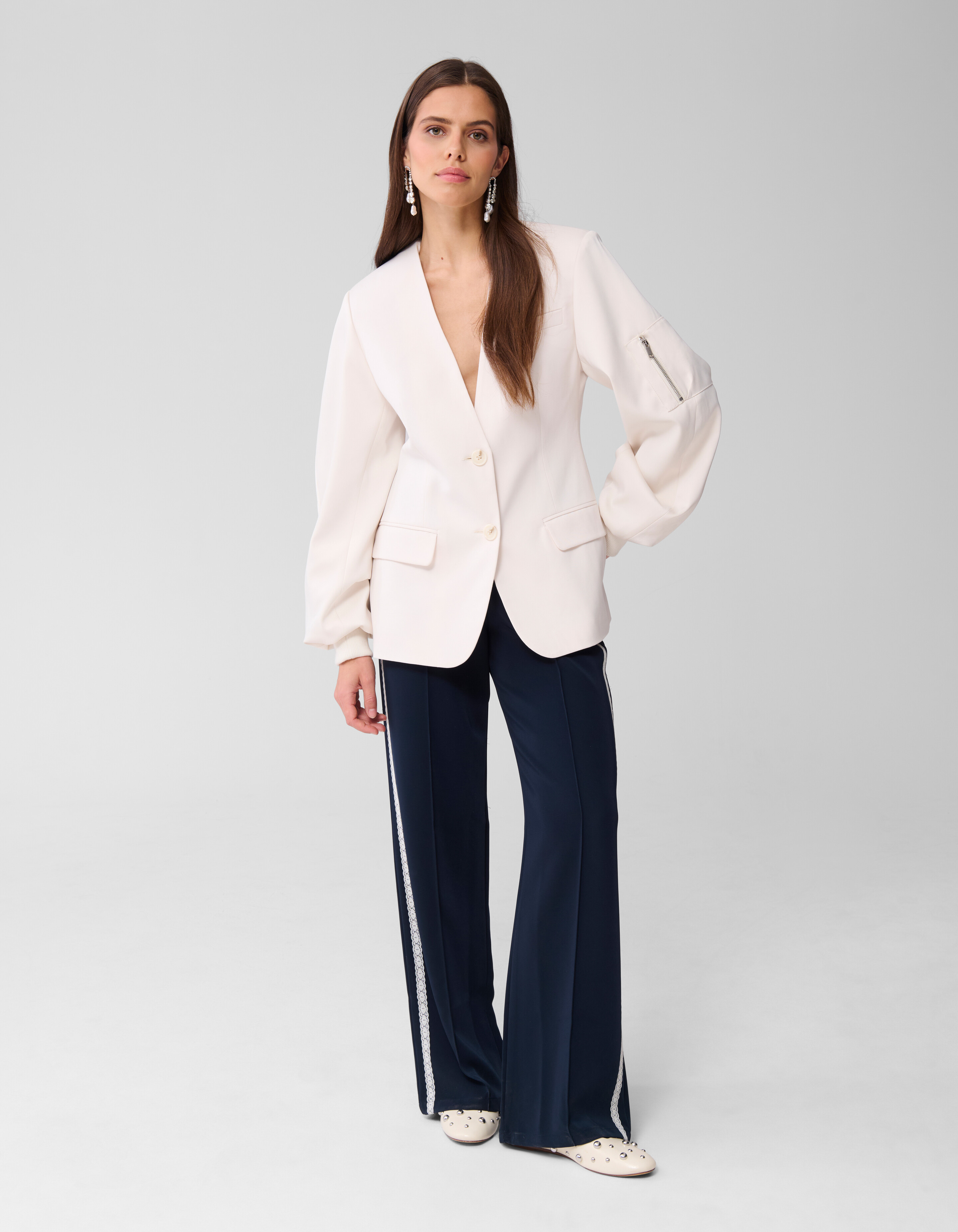 Bomber Sleeve Blazer Gebroken Wit SHOEBY WOMEN