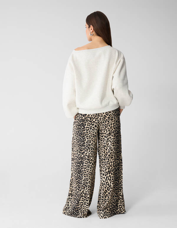 Leopard Weitbein-Hose Braun SHOEBY WOMEN