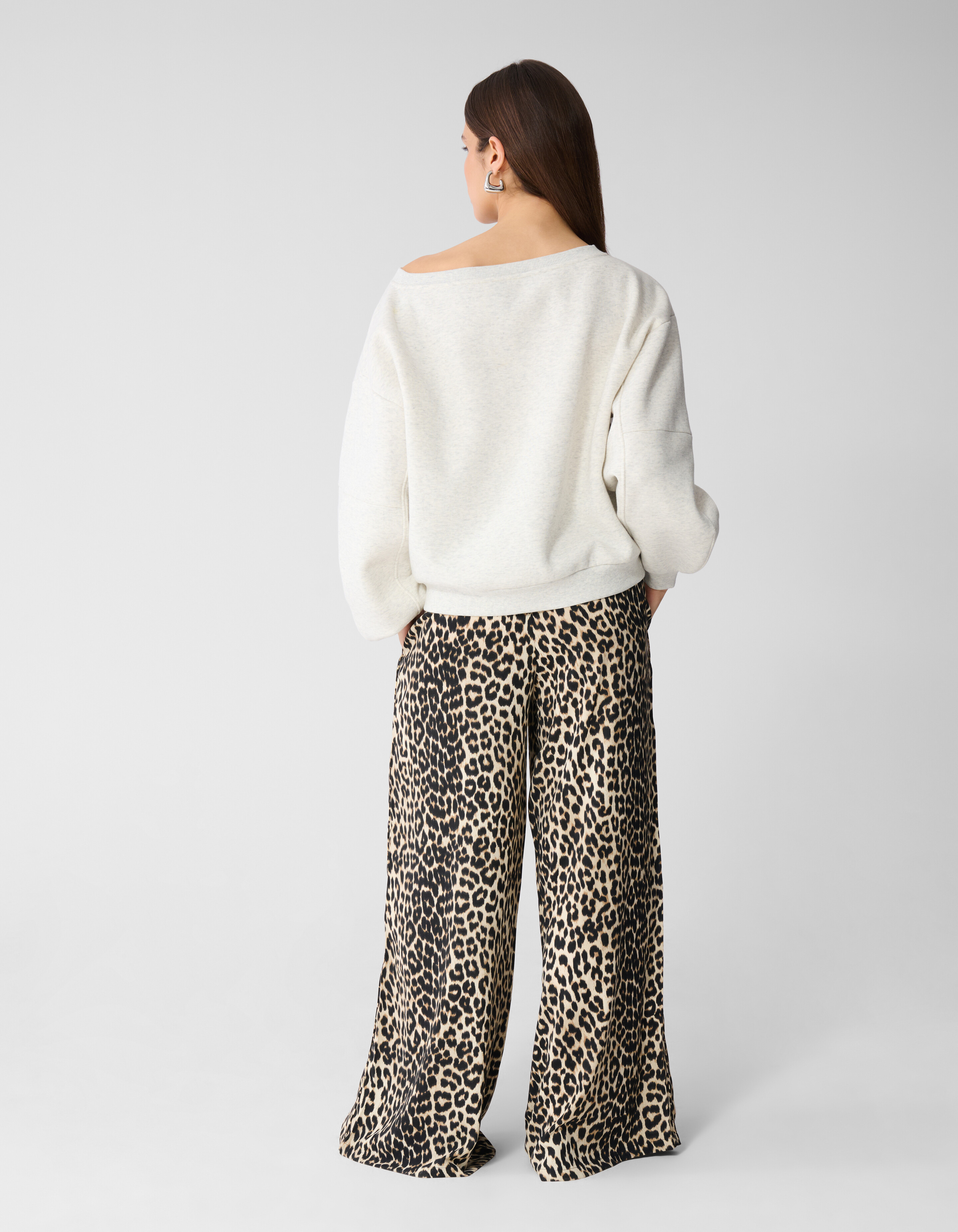 Leopard Weitbein-Hose Braun SHOEBY WOMEN