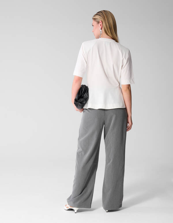 Peplum T-Shirt Wei&szlig; SHOEBY WOMEN