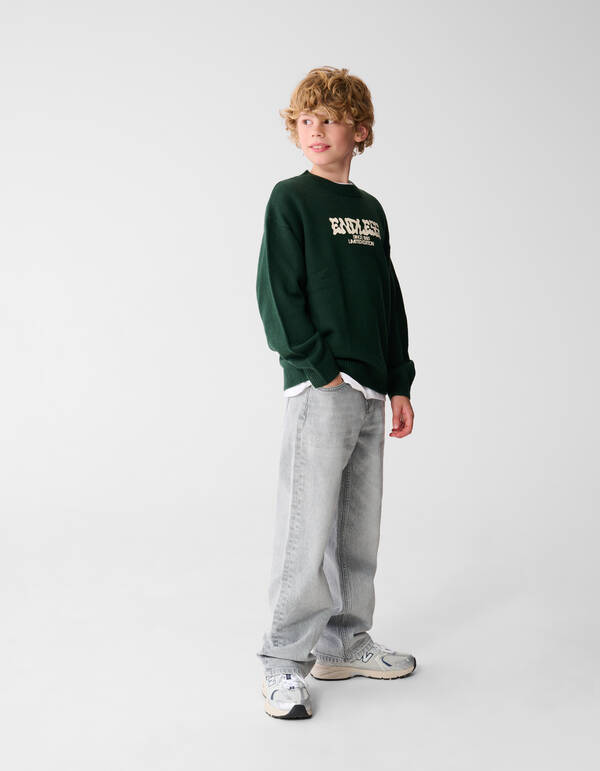 Endloser Strickpullover Dunkelgr&uuml;n SHOEBY BOYS