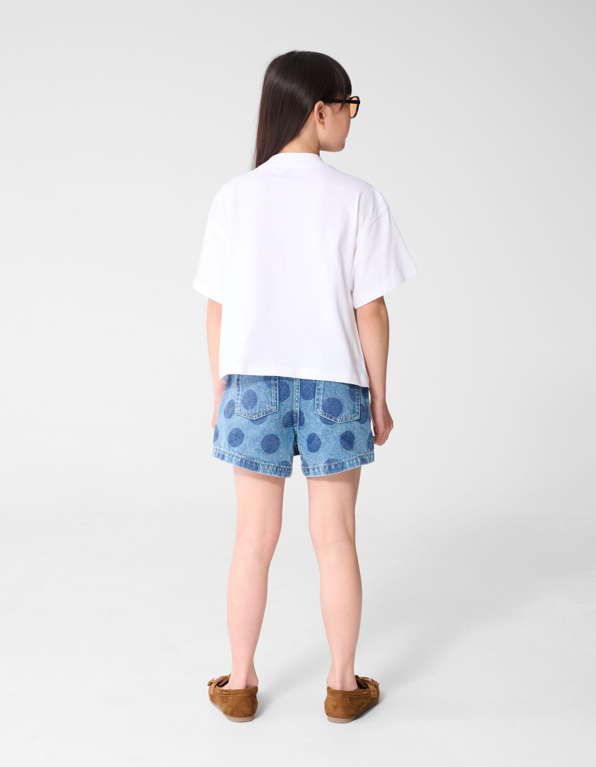 Sardinen-Stickerei T-Shirt Wei&szlig; SHOEBY GIRLS