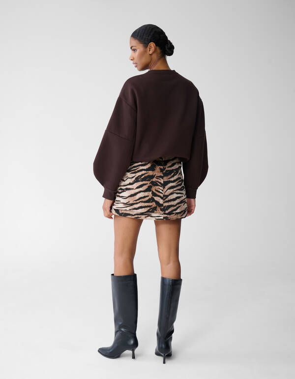 Jacquard Tiger Minirock Hellbraun SHOEBY WOMEN