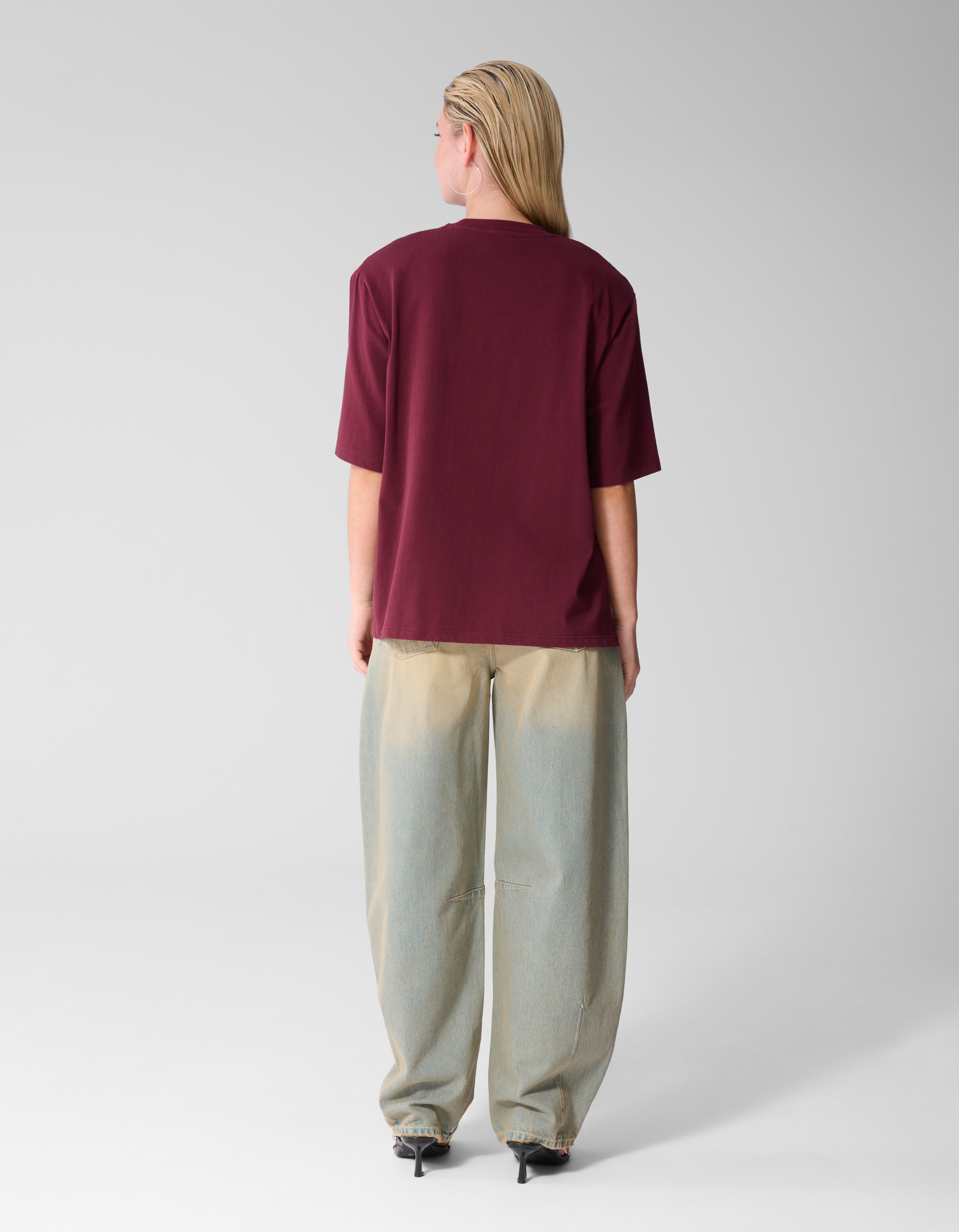 Split-T-Shirt Dunkelrot SHOEBY WOMEN