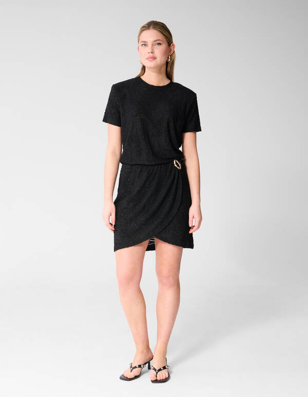 Zebra-Jersey-Kleid Schwarz SHOEBY WOMEN