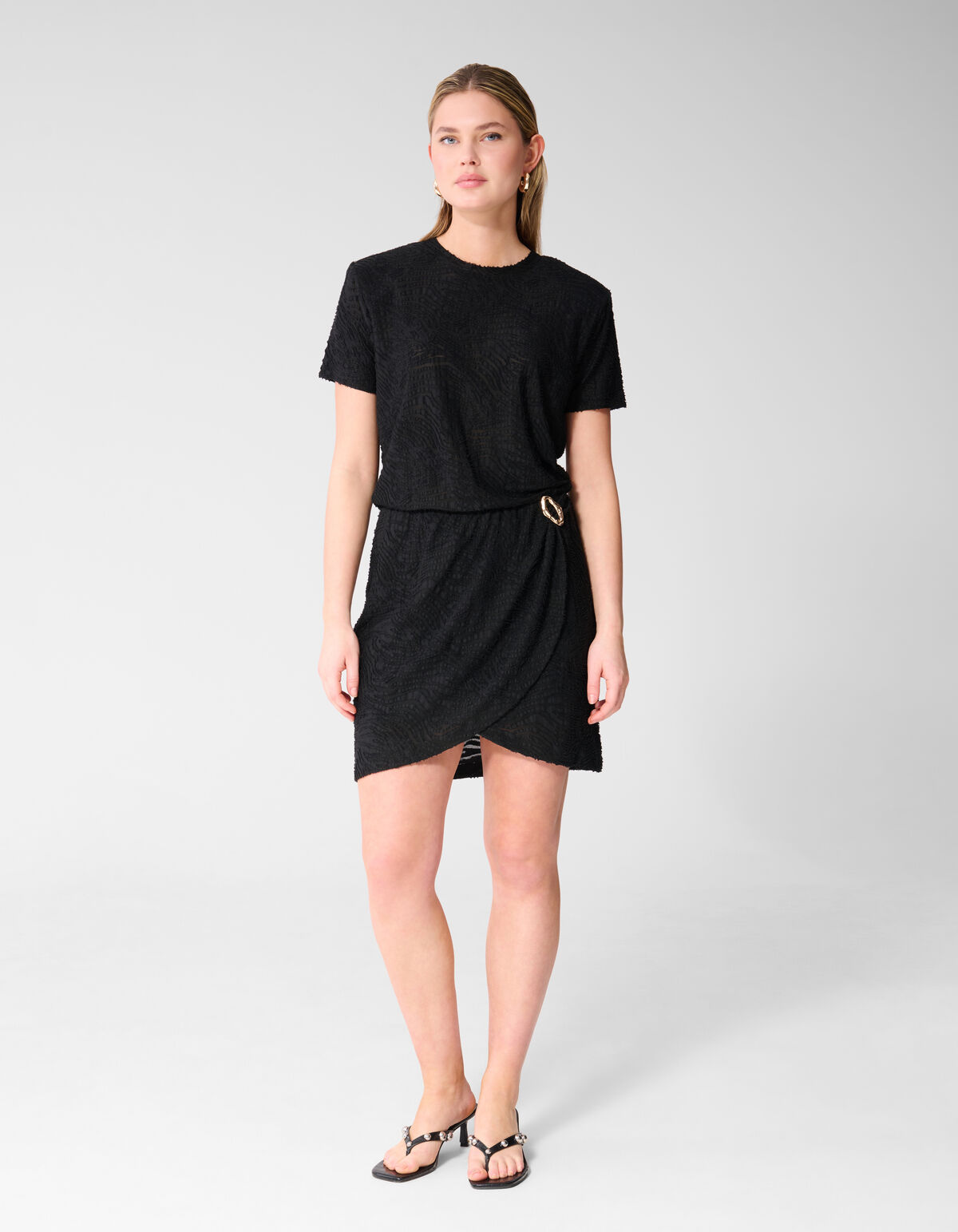 Zebra-Jersey-Kleid Schwarz SHOEBY WOMEN