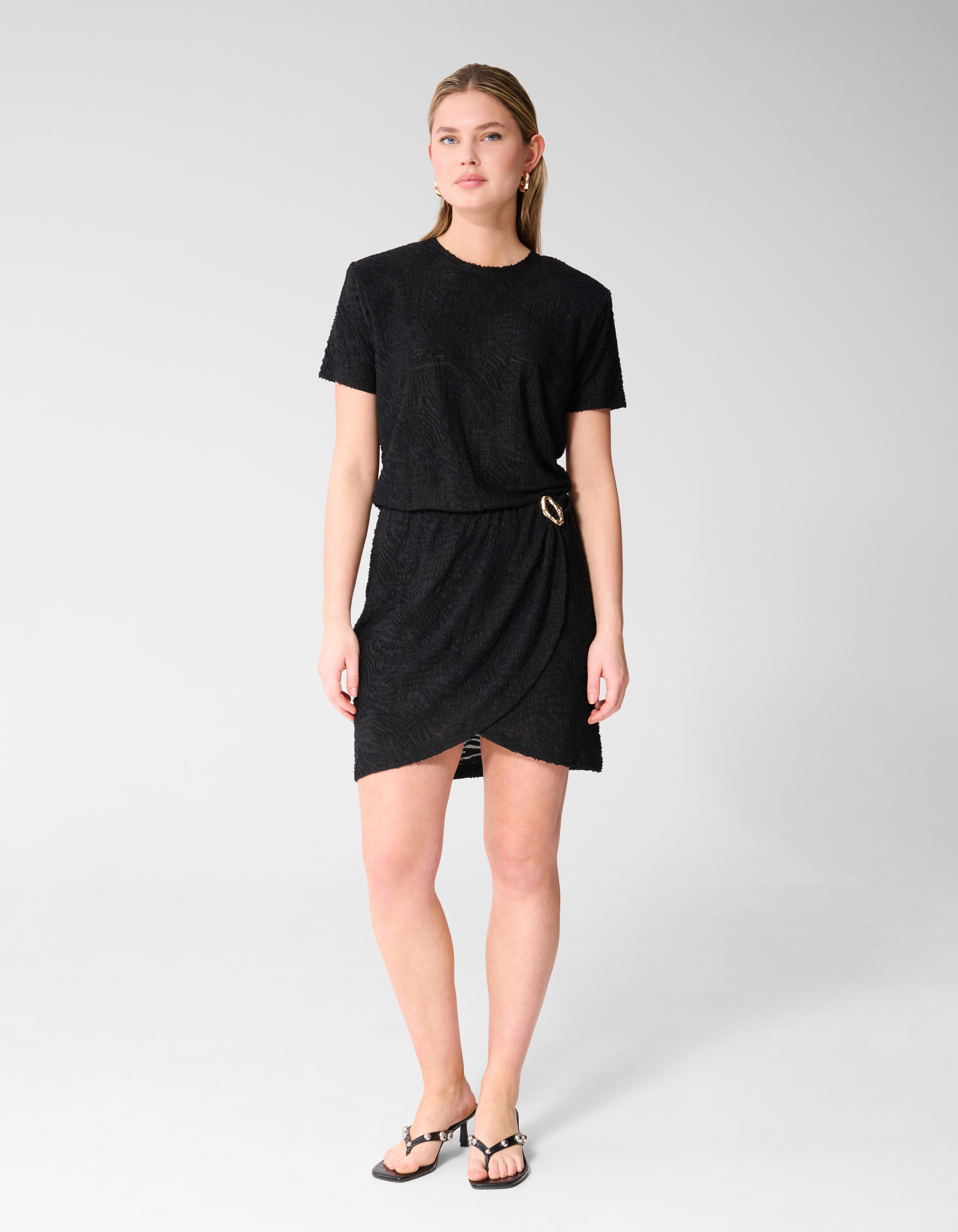 Zebra-Jersey-Kleid Schwarz SHOEBY WOMEN
