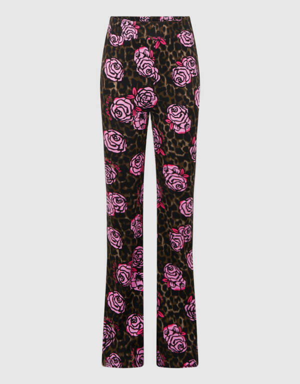 Rosenbedruckte ausgestellte Hose Braun SHOEBY GIRLS