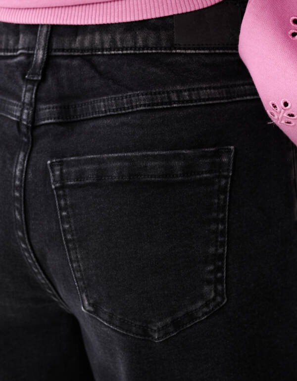 Shiny Heart Weitbein-Jeans Schwarz SHOEBY GIRLS