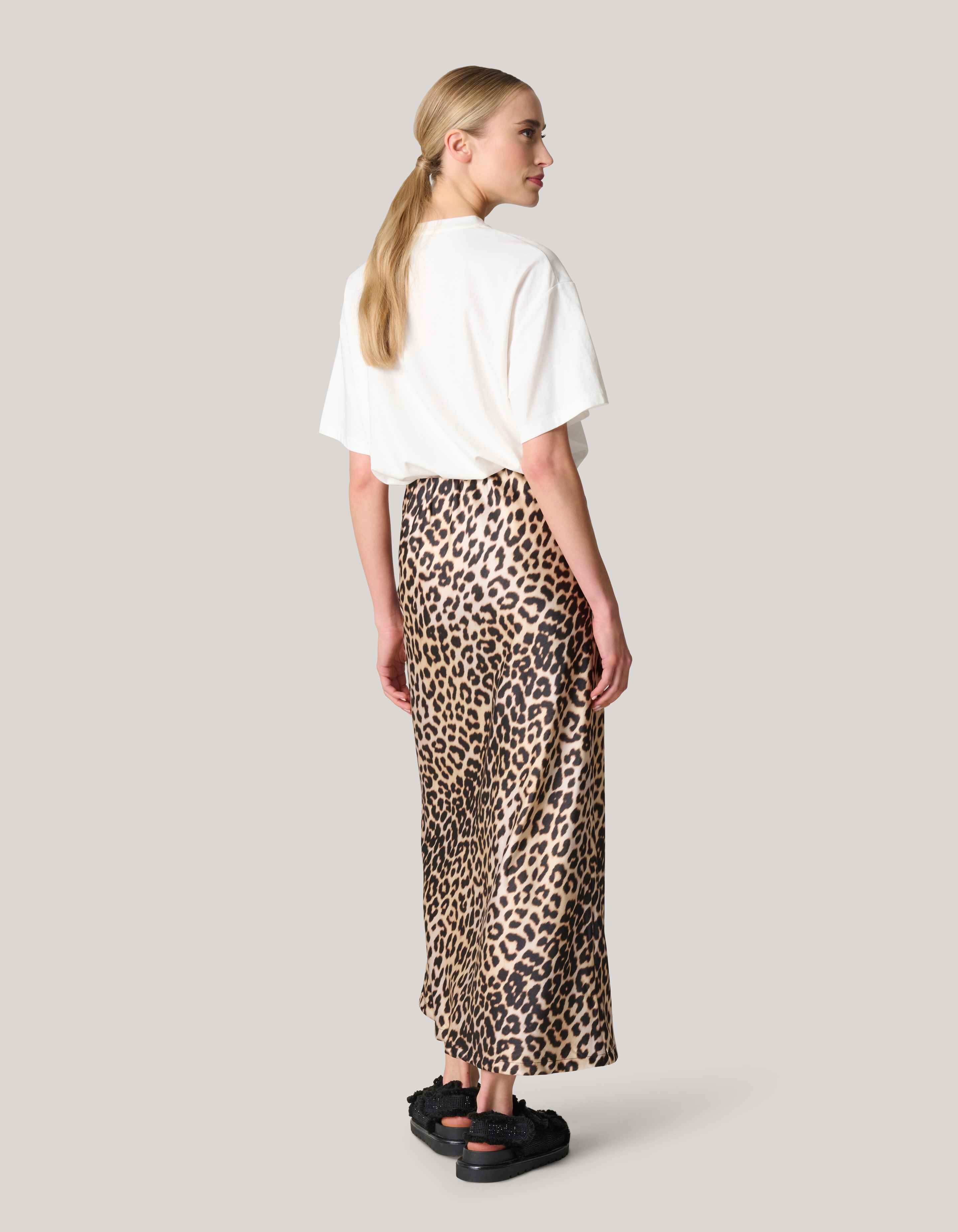 Leopard Satijnen Midi Rok SHOEBY WOMEN