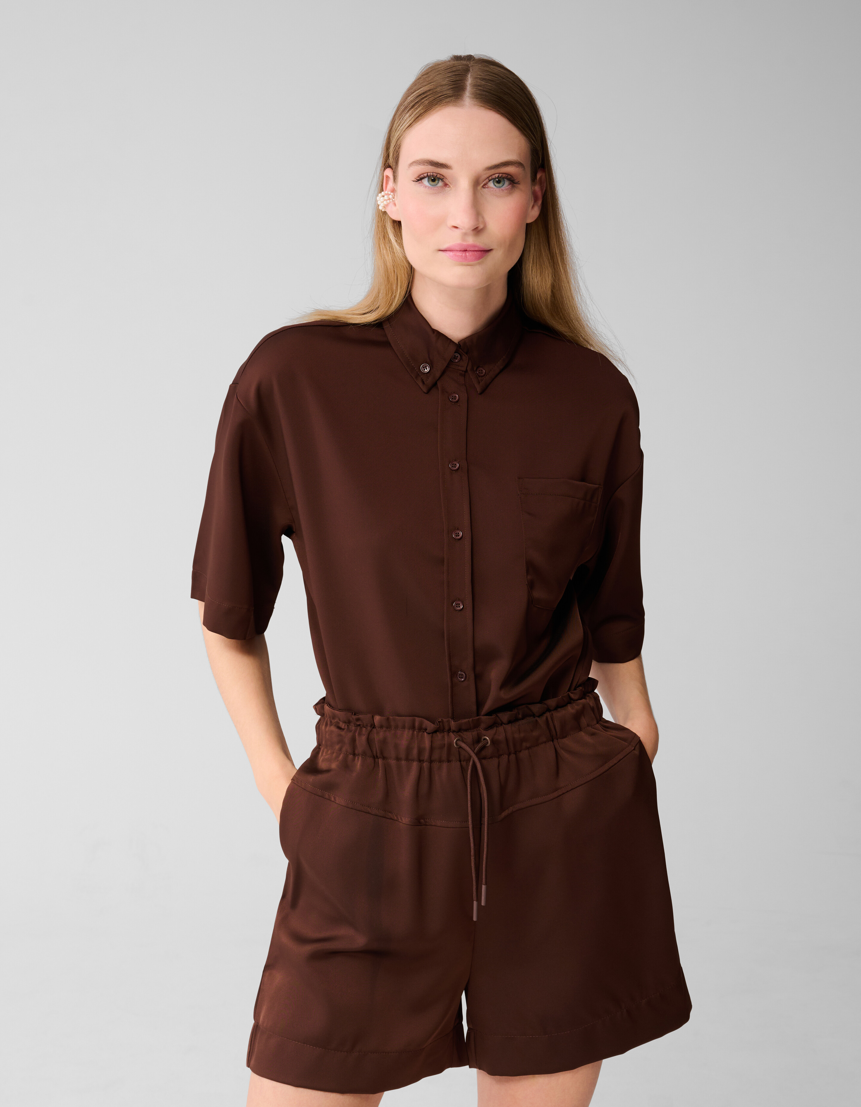 Bluse in &Uuml;bergr&ouml;&szlig;e Dunkelbraun SHOEBY WOMEN