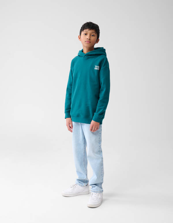 Basic Text Hoodie Dunkelgr&uuml;n SHOEBY BOYS