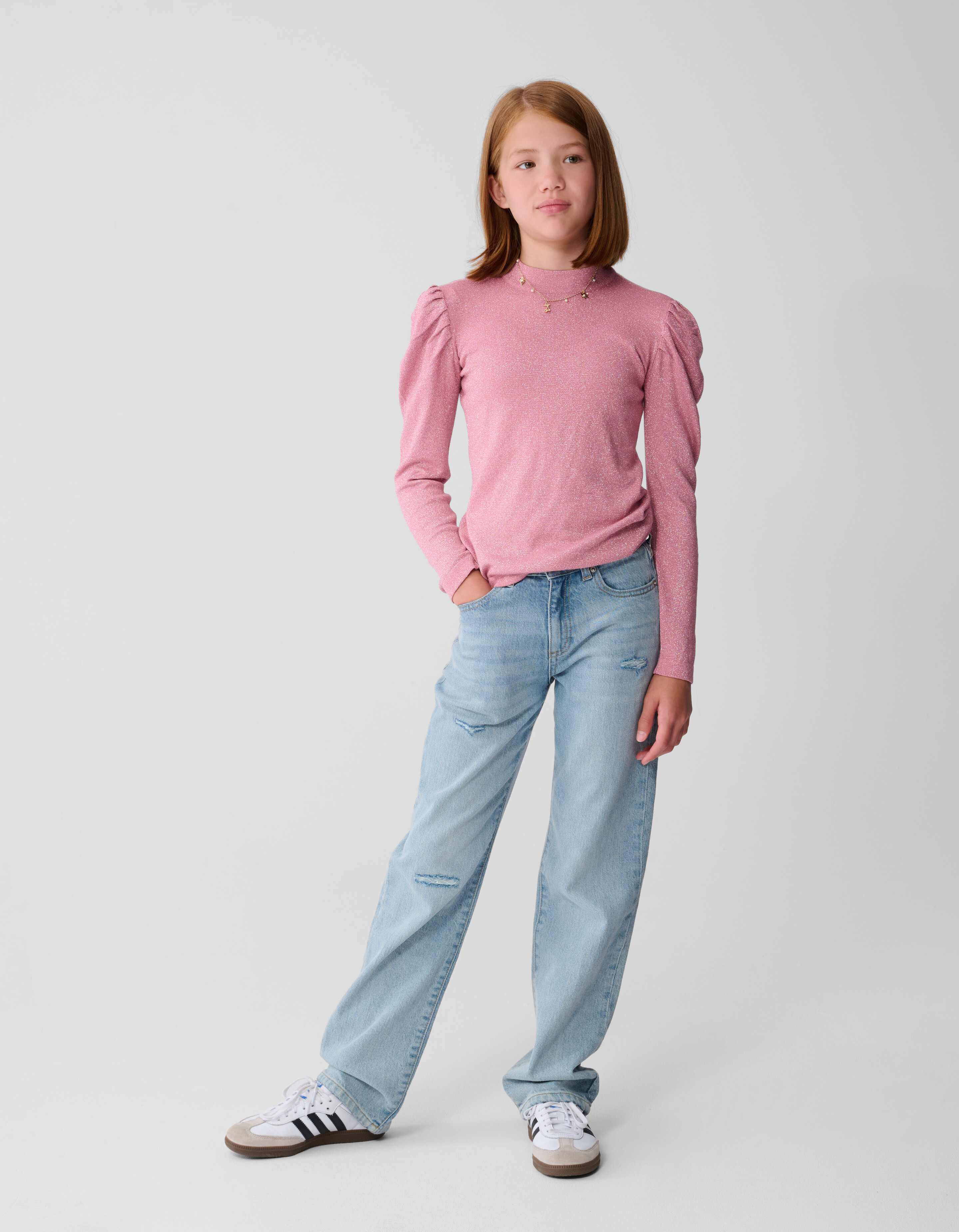 Glitzer-Longsleeve-Top Rosa SHOEBY GIRLS