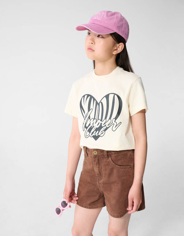 Heart Club Artwork T-Shirt in gebrochenem Wei&szlig; SHOEBY GIRLS