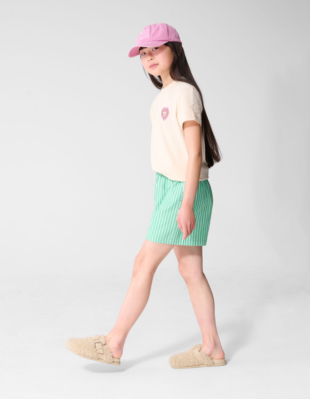 Pinstripe Nieten Kurz Gr&uuml;n SHOEBY GIRLS