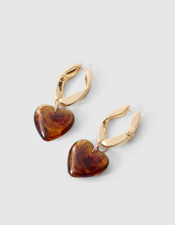 Heart Hoop Ohrringe Braun SHOEBY ACCESSOIRES