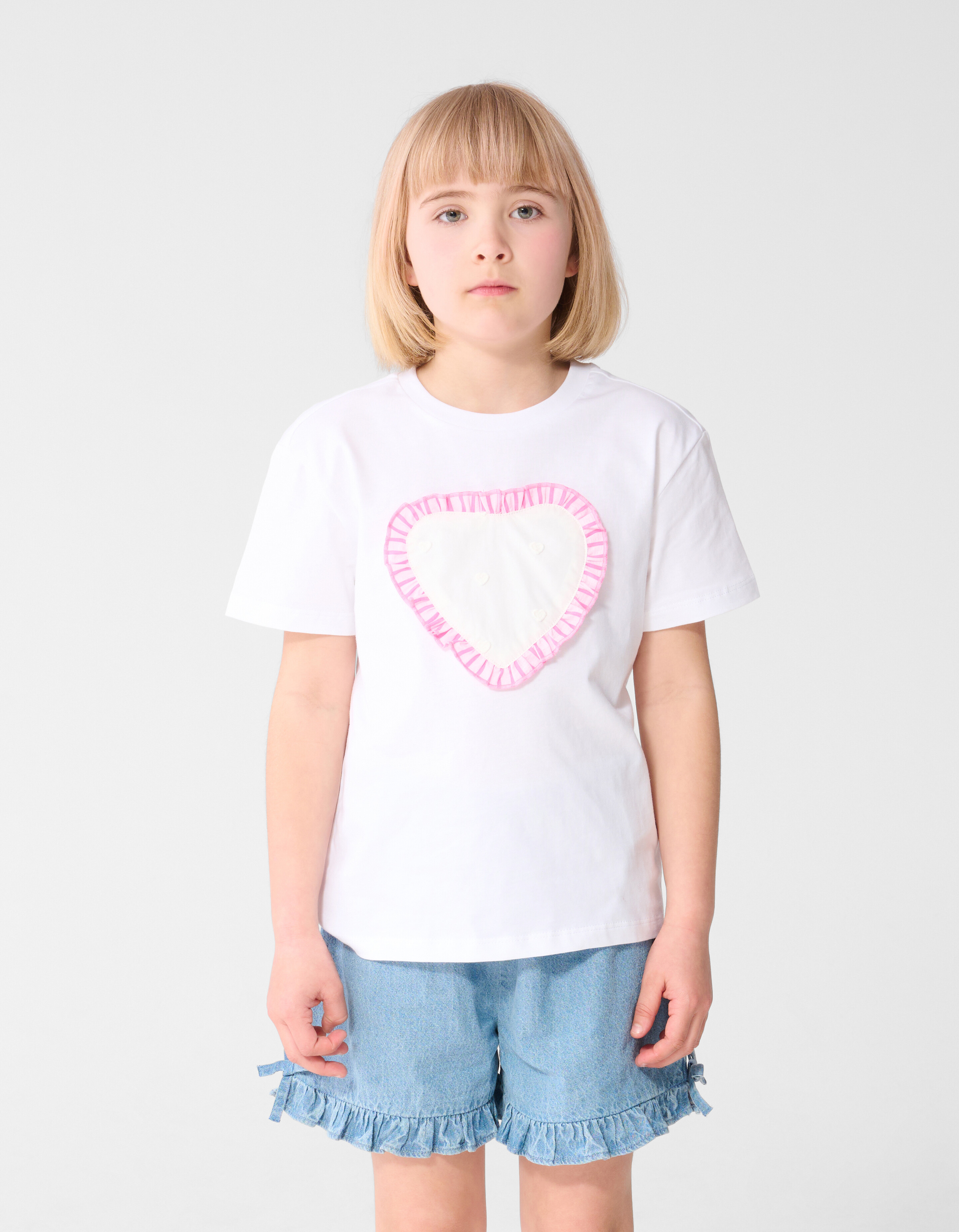Ruffle Heart T-Shirt Wei&szlig; SHOEBY GIRLS