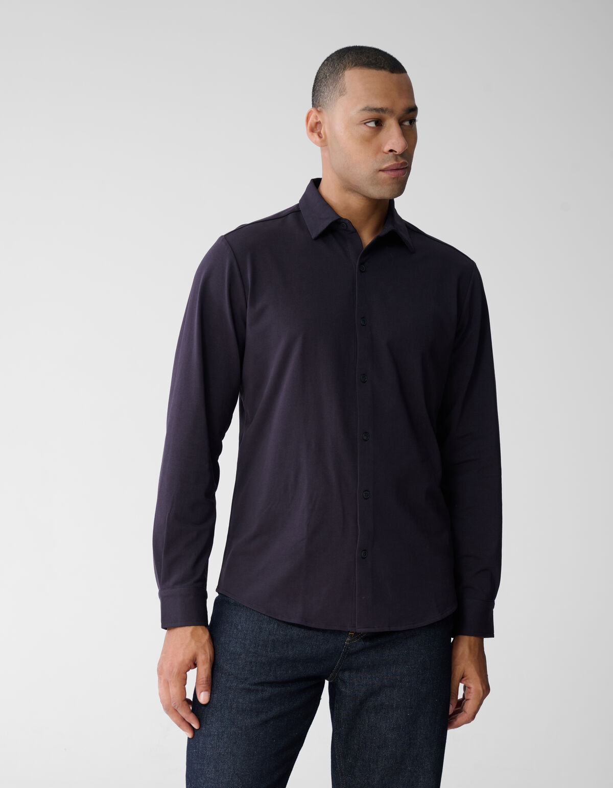 Jersey Hemd Dunkelbraun SHOEBY MEN