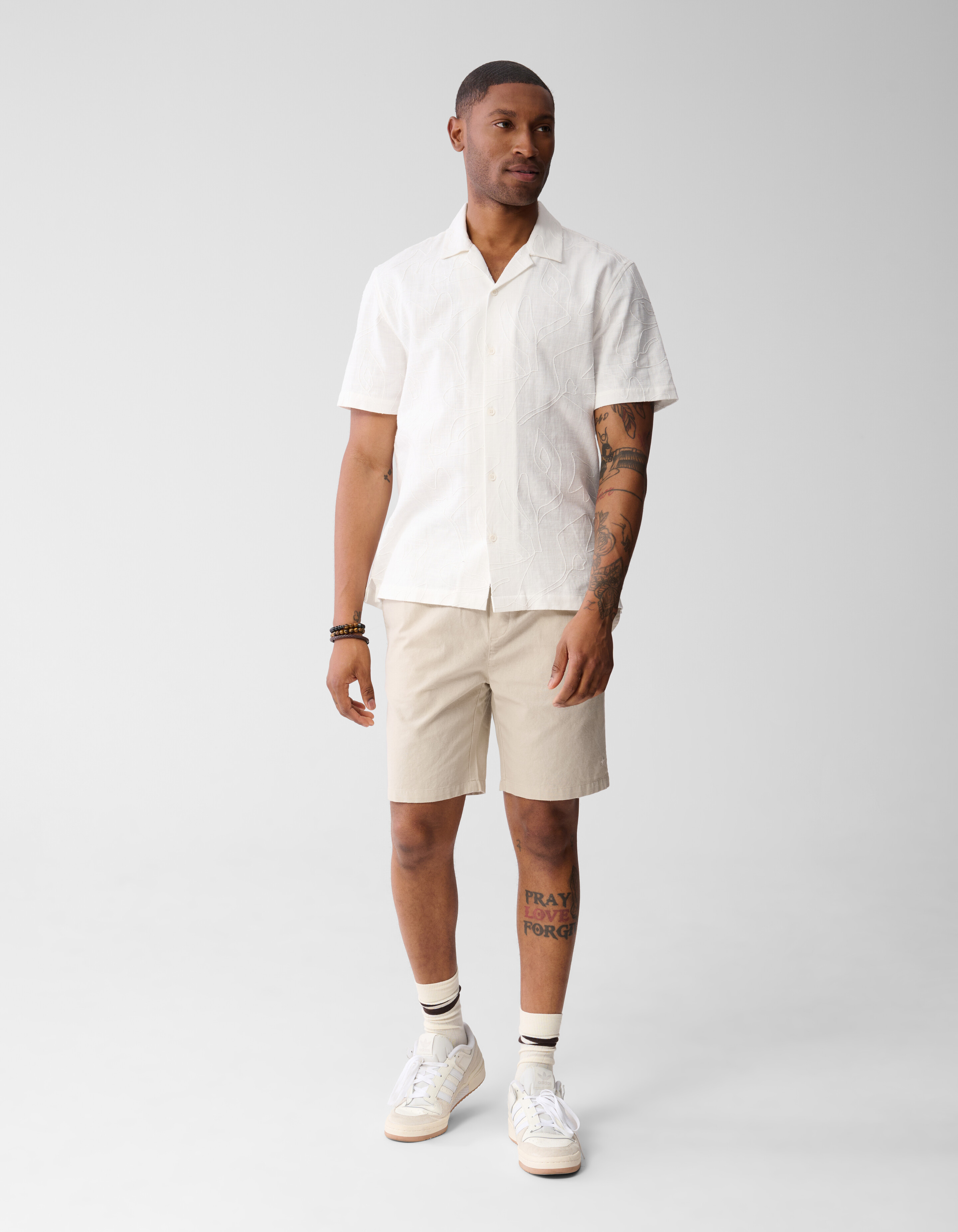 Blume Struktur Shirt Off White SHOEBY MEN