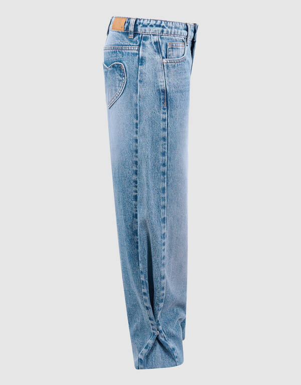 Jeans mit Falten und weitem Bein, blau SHOEBY GIRLS
