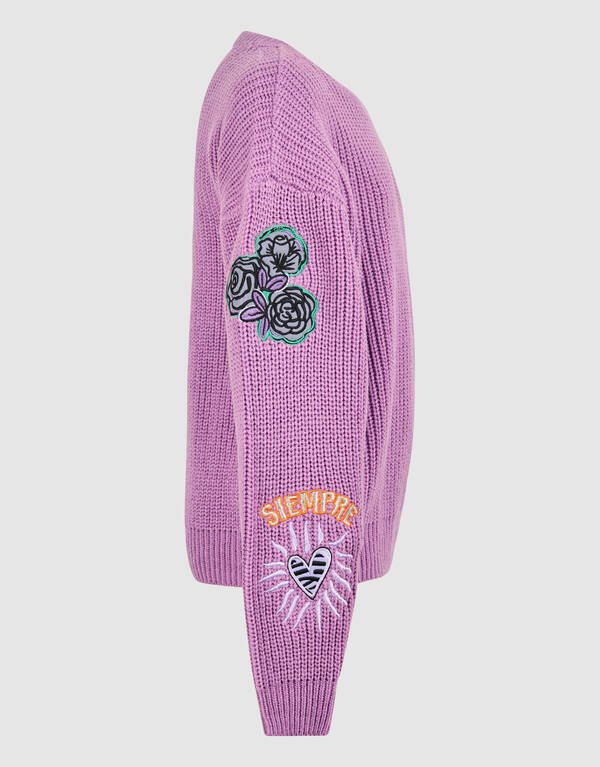 Bestickter Strickpullover Lila SHOEBY GIRLS