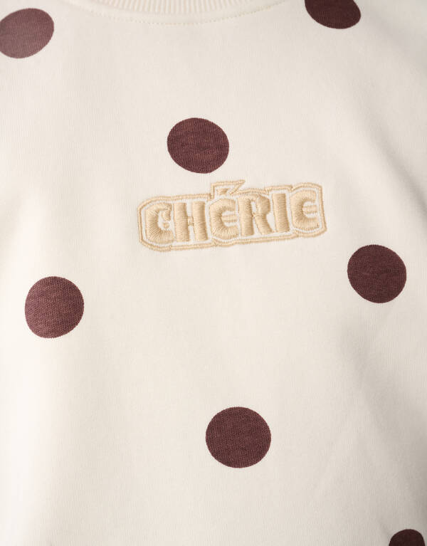 Polkadot-Pullover in gebrochenem Wei&szlig; SHOEBY GIRLS