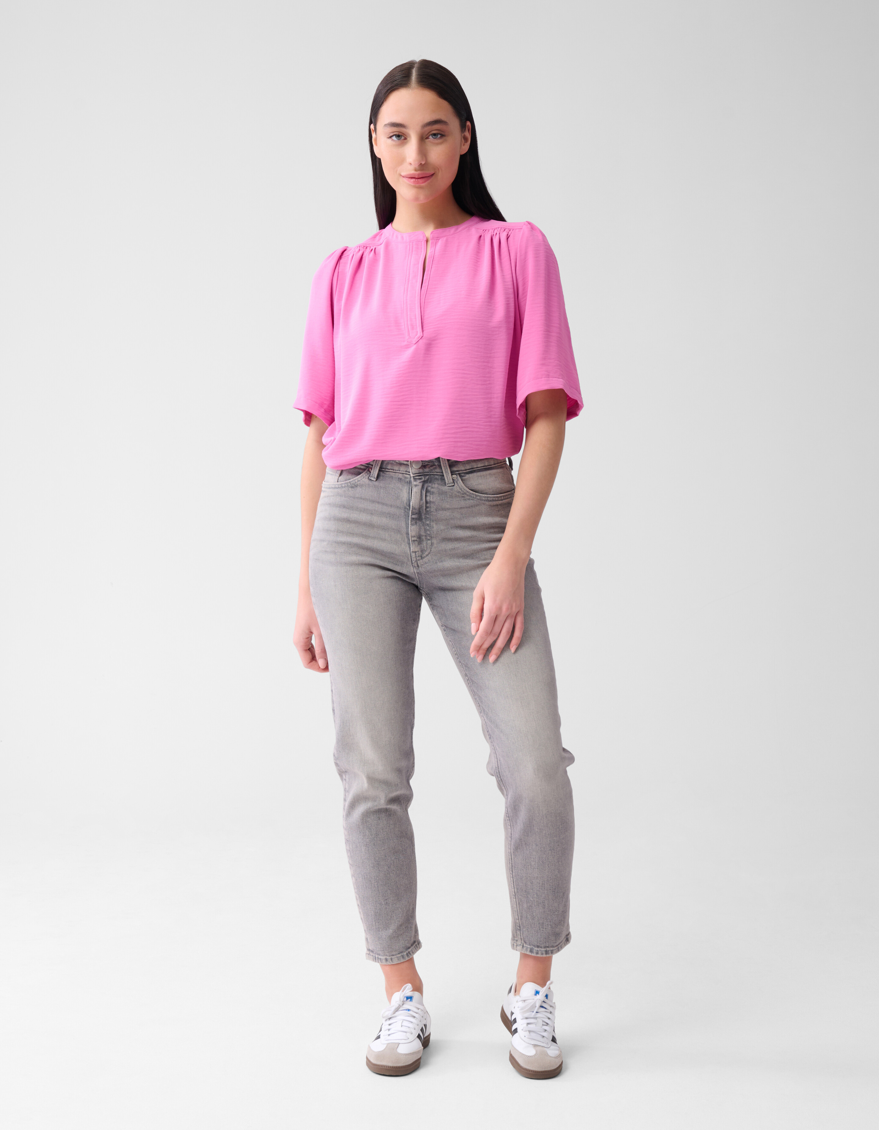 Tapered Fit Jeans Hellgrau SHOEBY WOMEN