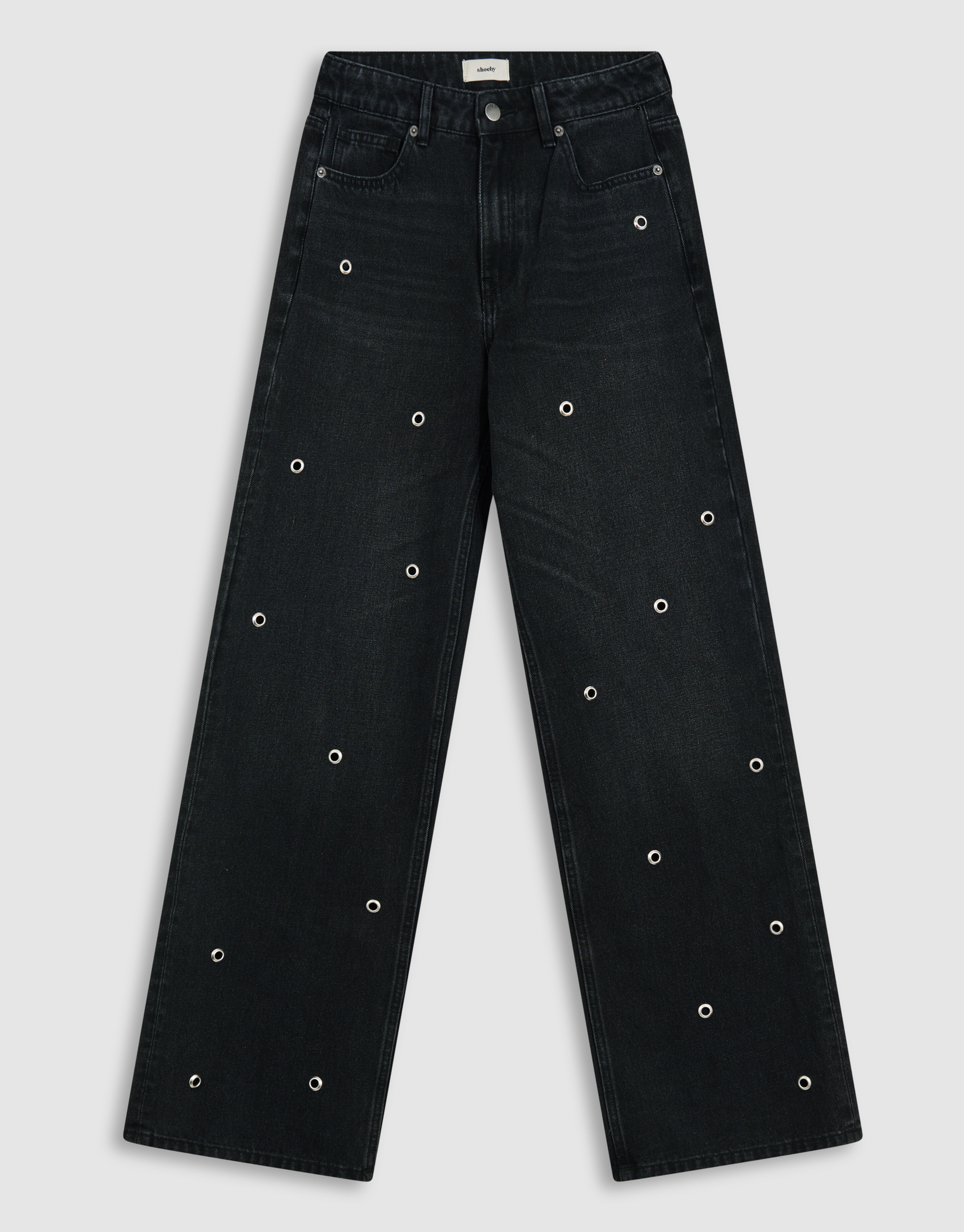 Ösen Gerade Passform Jeans Dunkelgrau SHOEBY WOMEN