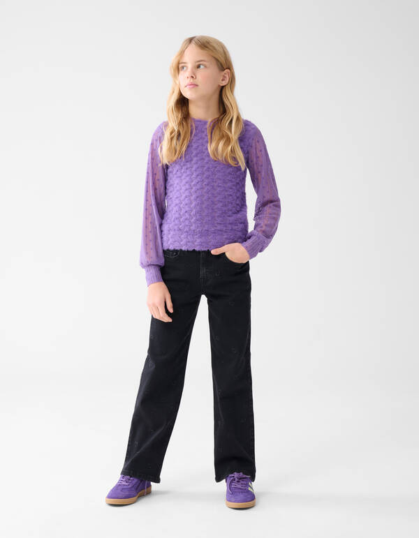 Strass Herz Straight Fit Jeans Schwarz SHOEBY GIRLS