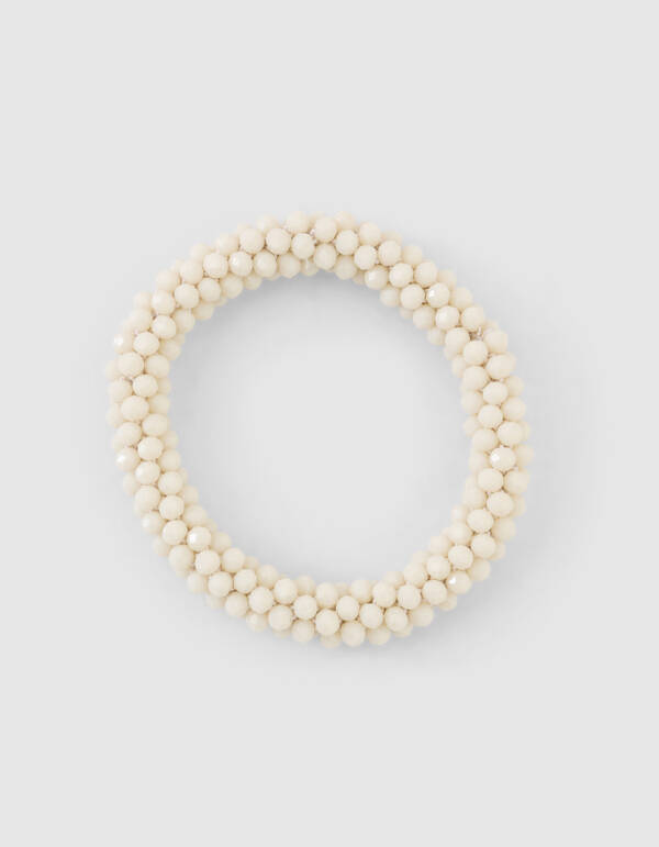 Perlenbesetztes Haargummi, cremefarben SHOEBY ACCESSOIRES