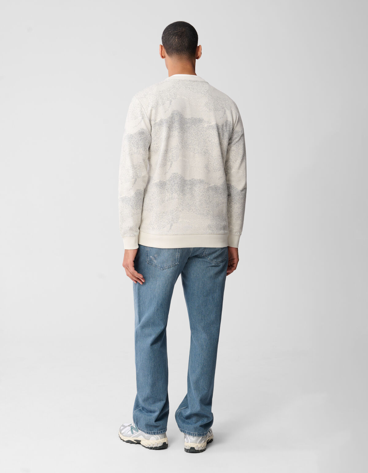 Jacquard Camouflage-Pullover Gebrochen Wei&szlig; SHOEBY MEN