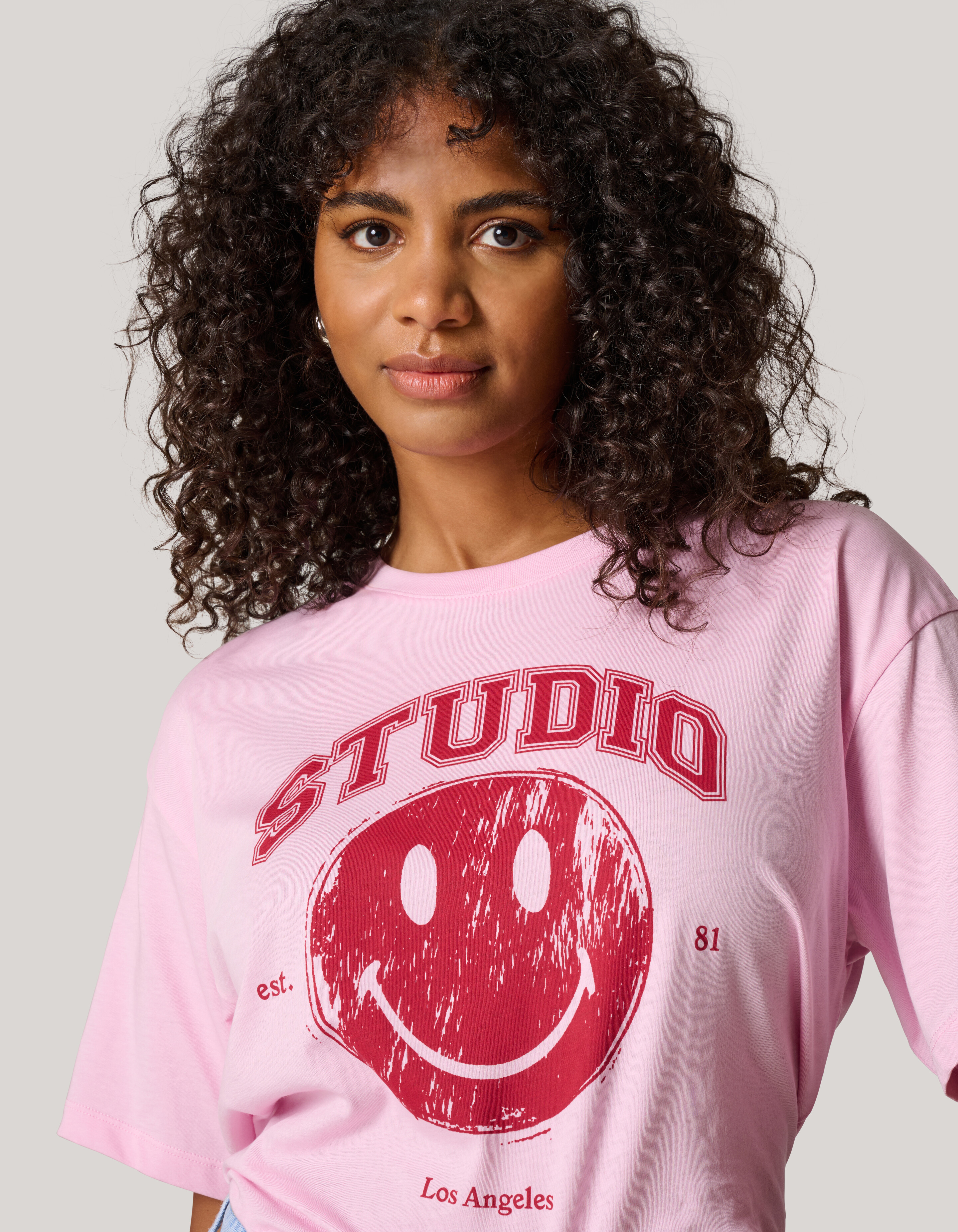 Smiley Kunstwerk T-shirt Rosa SHOEBY WOMEN