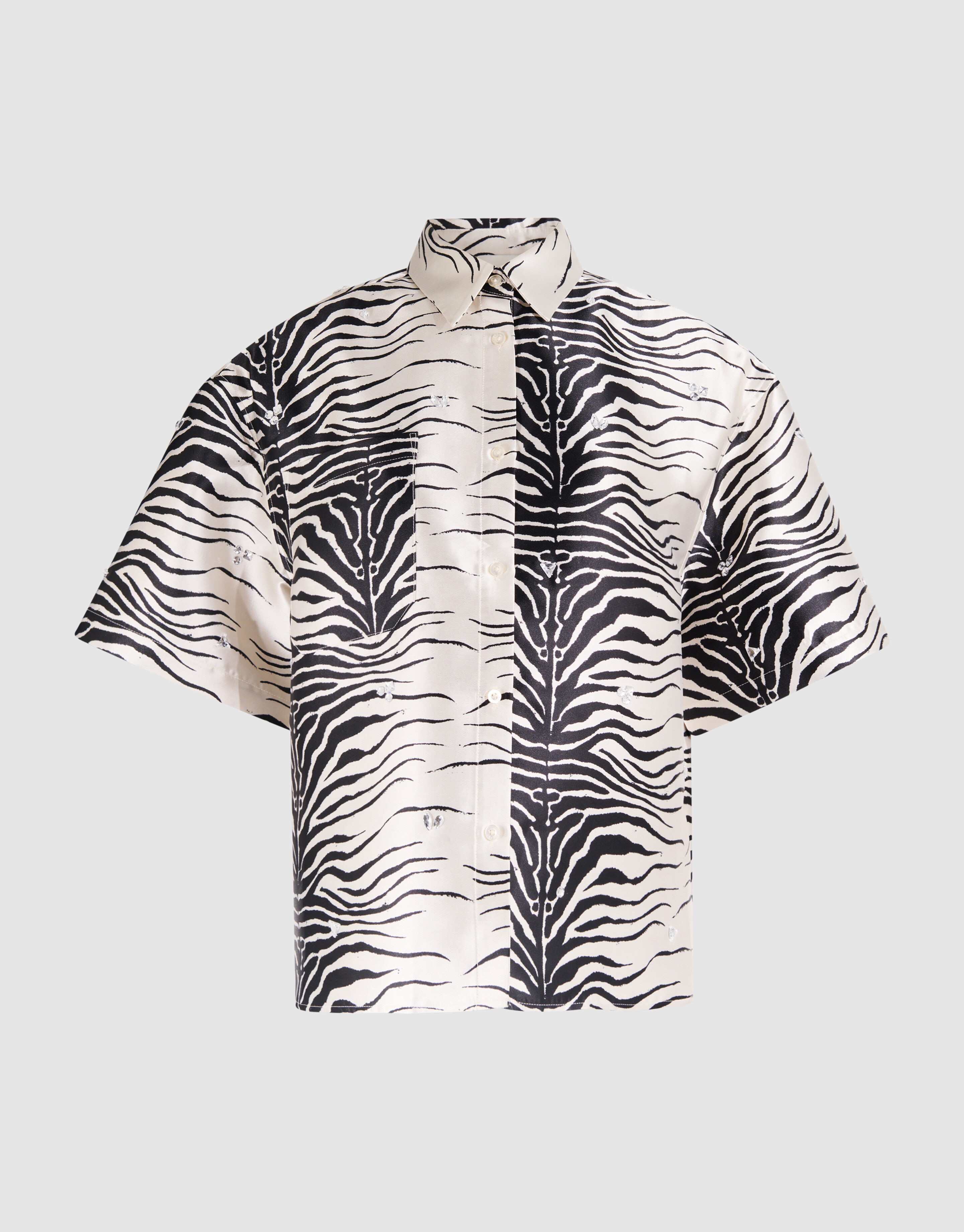 Bluse mit Zebramuster Schwarz/ Off-white SHOEBY WOMEN