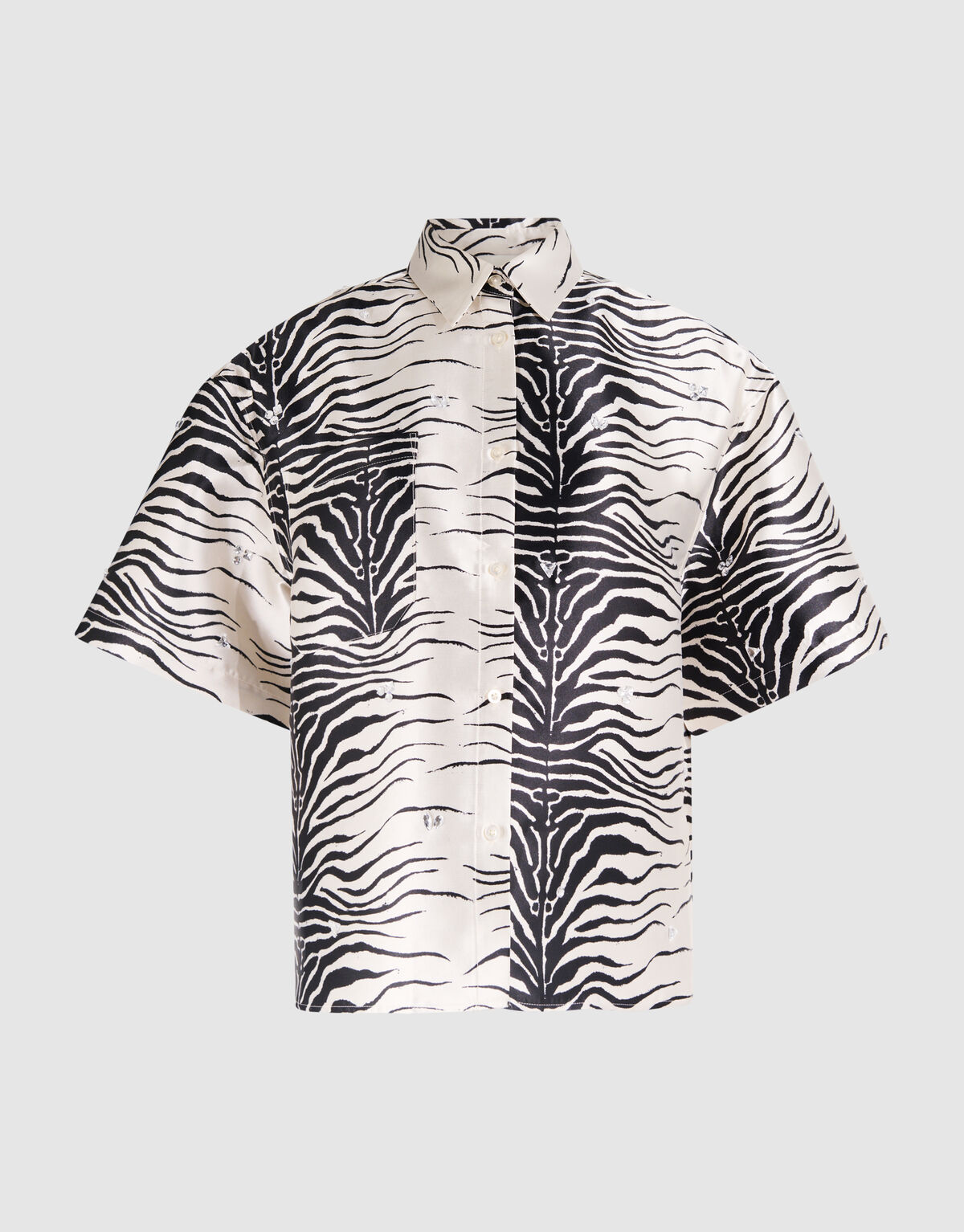 Bluse mit Zebramuster Schwarz/ Off-white SHOEBY WOMEN