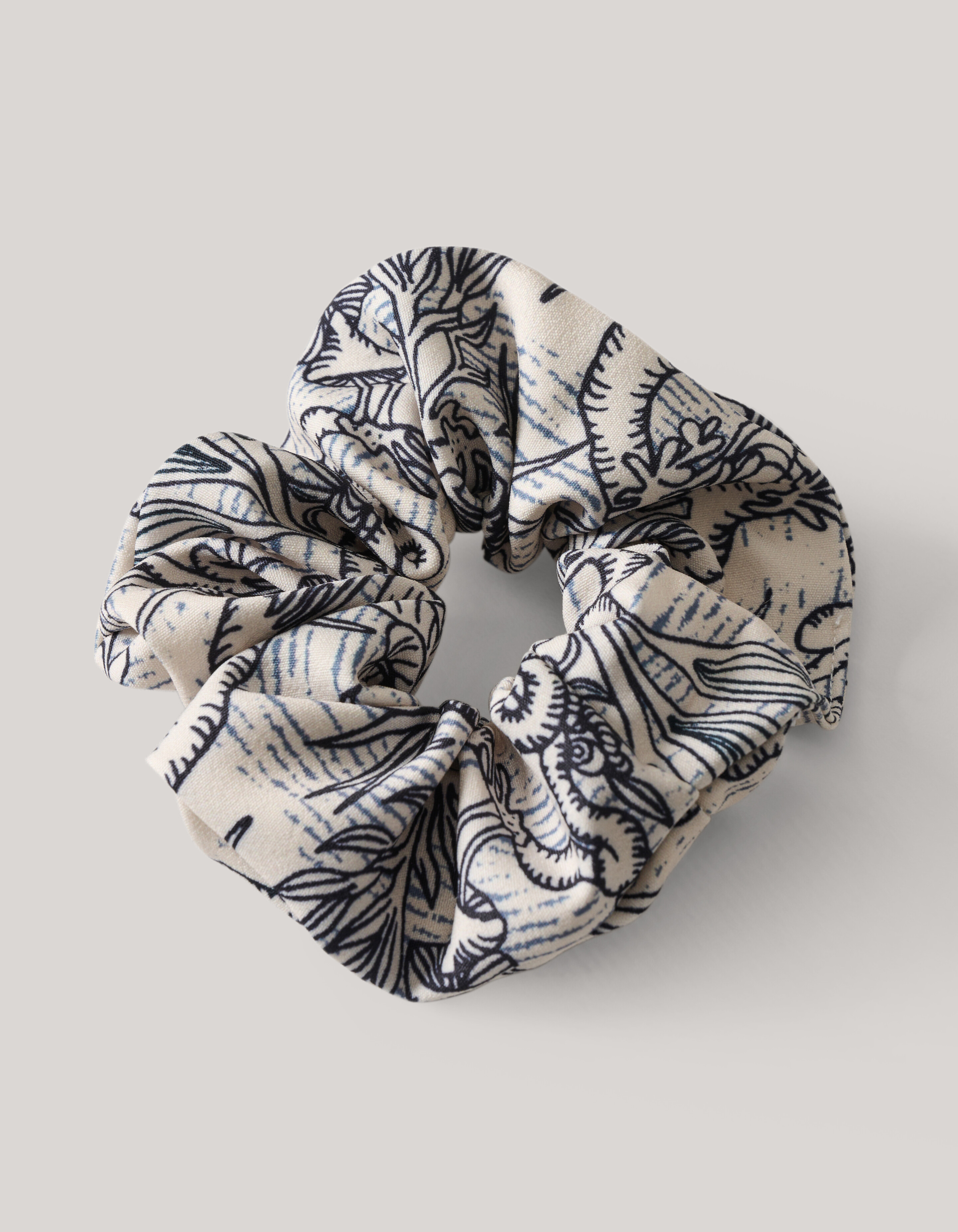 Printed Scrunchie Zwart/Wit SHOEBY ACCESSOIRES