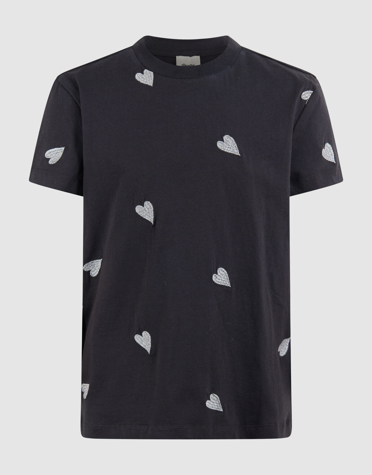Besticktes Herz-T-Shirt Dunkelgrau SHOEBY GIRLS