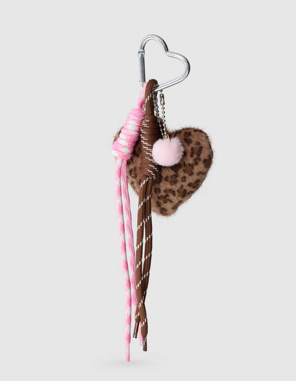 Leopard Herz Schl&uuml;sselanh&auml;nger Hellbraun SHOEBY ACCESSOIRES