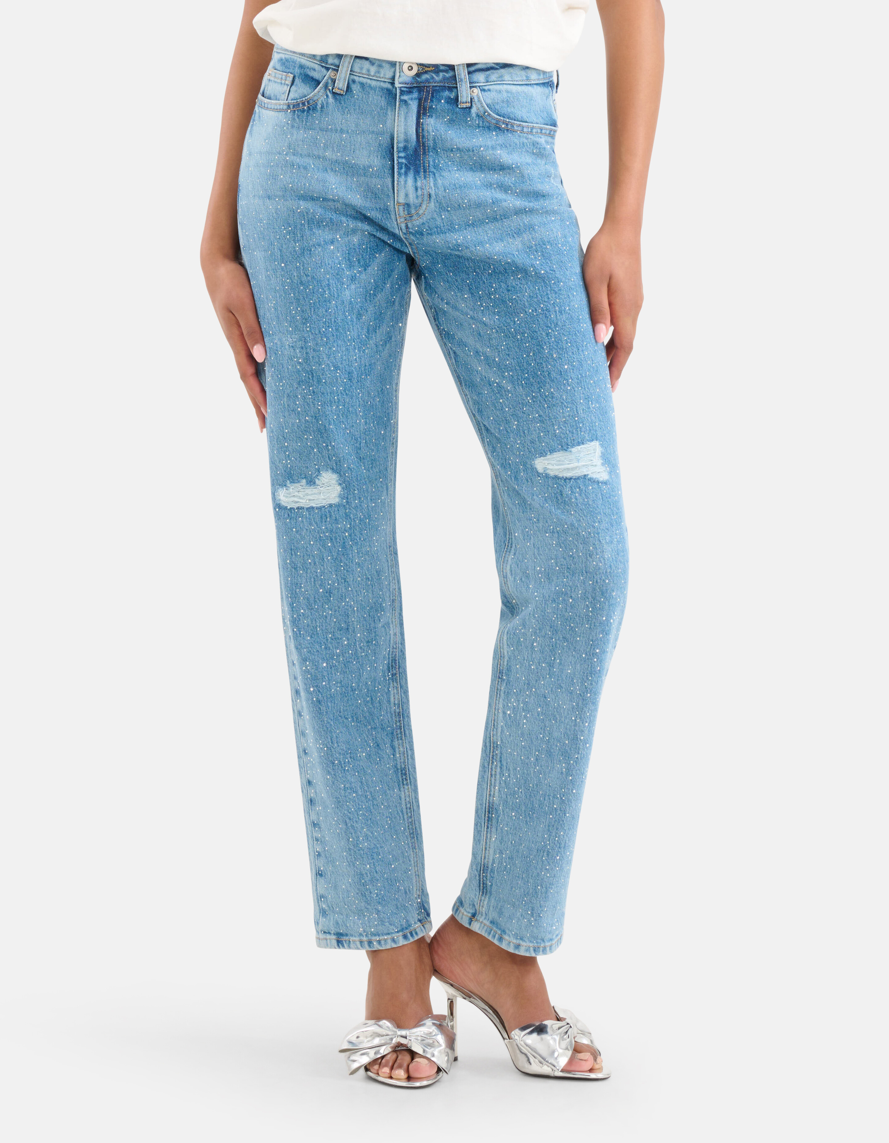 Strassbesetzte Tapered Fit Jeans Mediumstone By Fr SHOEBY WOMEN