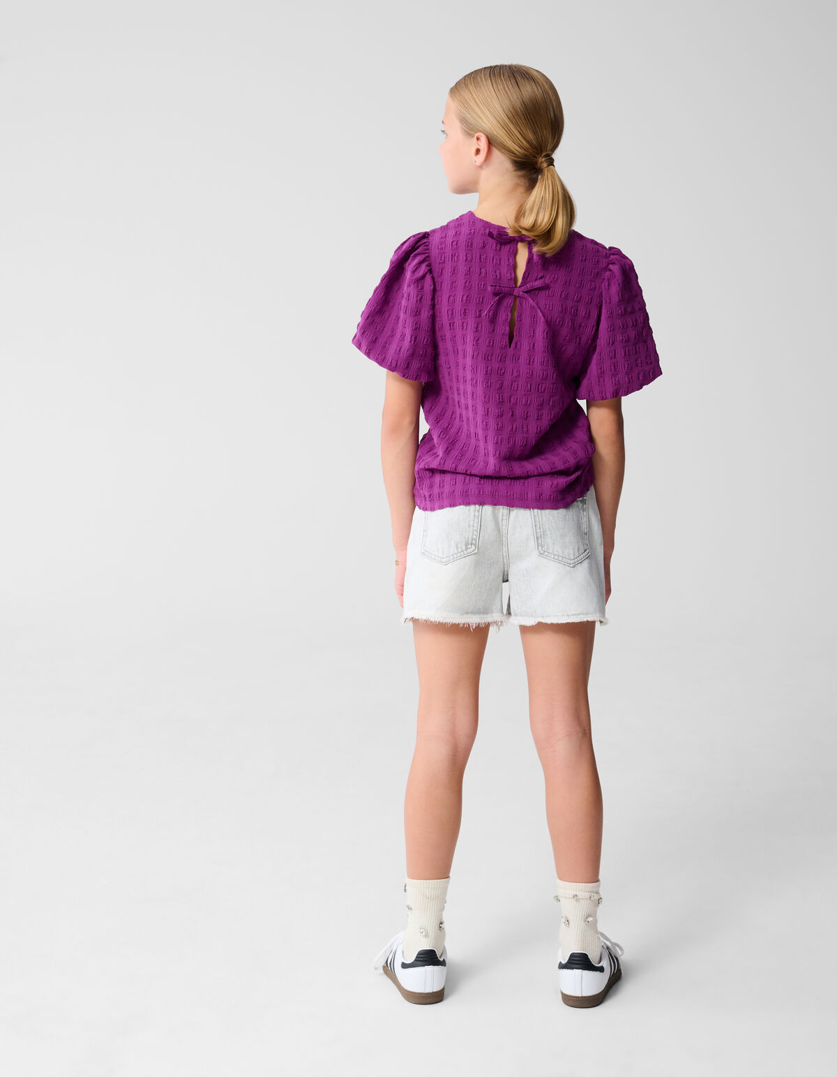 Crinkle Bow Top Lila SHOEBY GIRLS