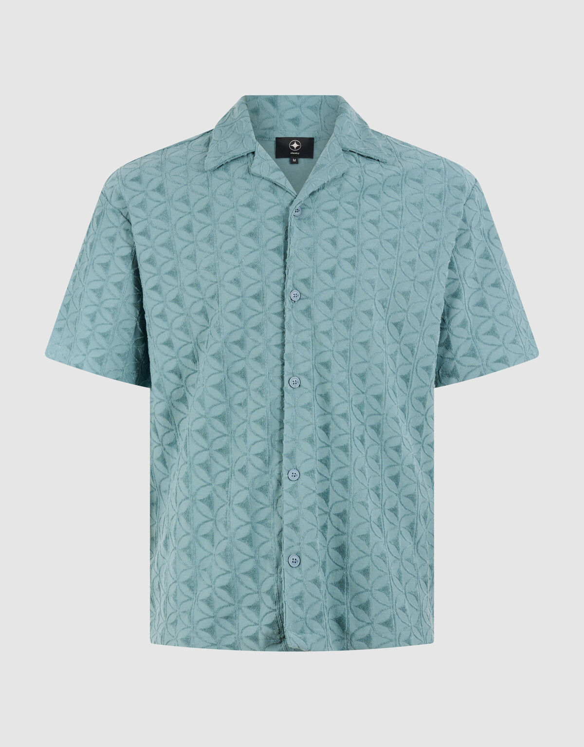 Logo-Frottee-Overshirt, Dunkelgr&uuml;n SHOEBY MEN