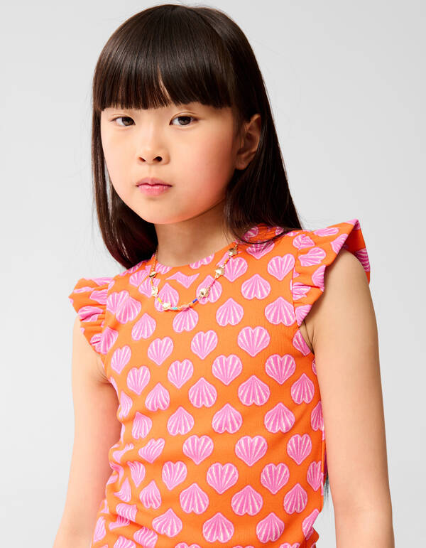 Muscheln R&uuml;schen-Top Orange SHOEBY GIRLS
