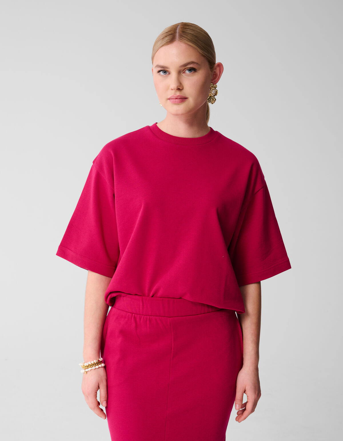 Übergroßes Sweat-T-Shirt Roze/Rood SHOEBY WOMEN