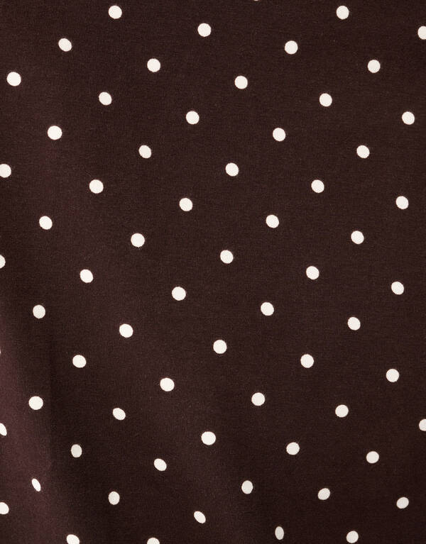 PolkPolkadot Padded T-Shirt Dunkelbraun SHOEBY WOMEN