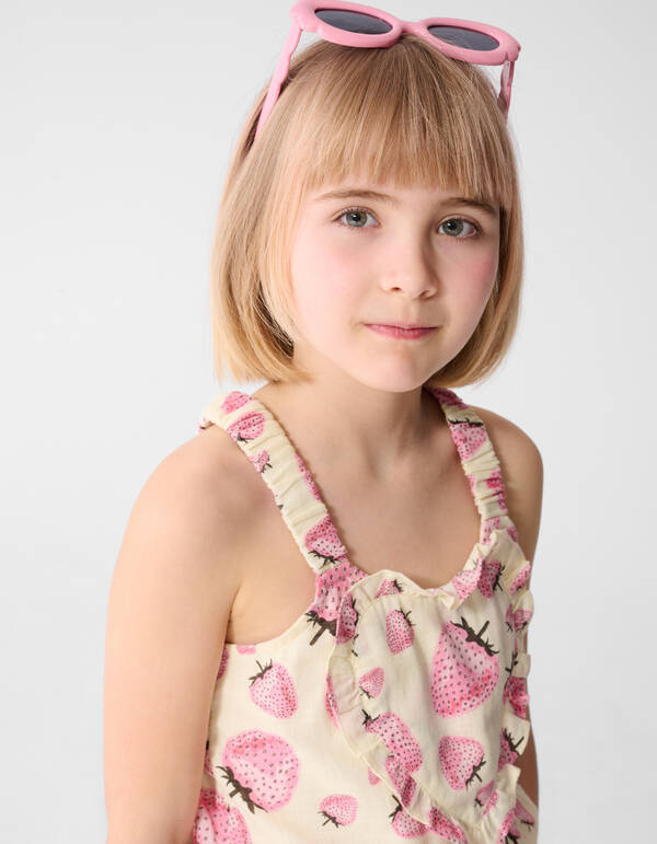 Jumpsuit mit Erdbeer-Print in gebrochenem Wei&szlig; SHOEBY GIRLS