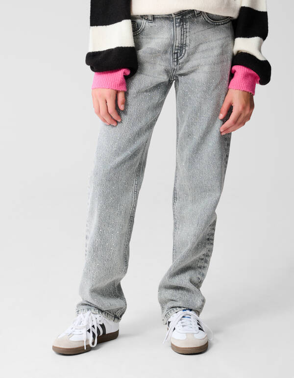 Stone Straight Fit Jeans Hellgrau SHOEBY GIRLS