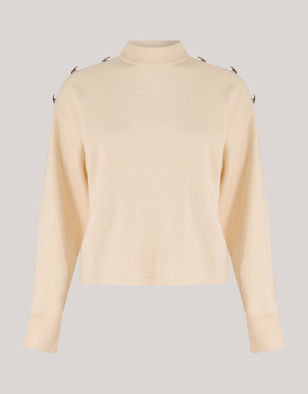 Knopf-Pullover Off White SHOEBY WOMEN