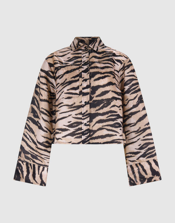 Cropped Tiger Bluse Braun SHOEBY WOMEN