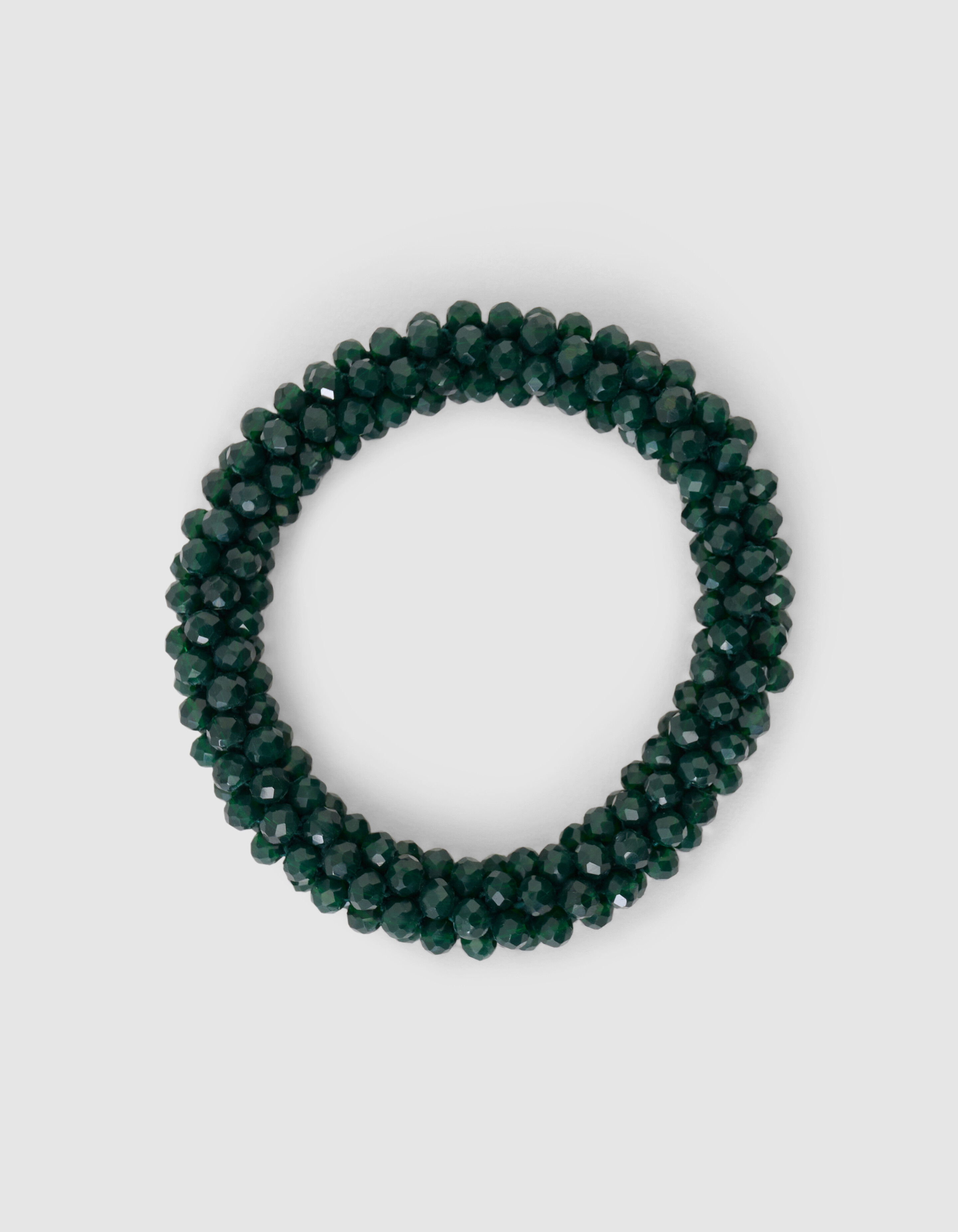 Perlenbesetztes Haargummi, dunkelgr&uuml;n SHOEBY ACCESSOIRES