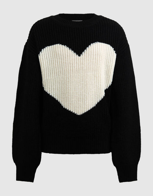 Pullover mit gro&szlig;em Herz SCHWARZ SHOEBY GIRLS