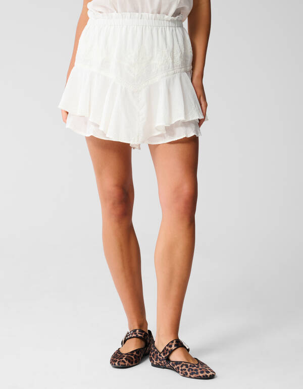 Rüschen-Skort Weiß SHOEBY WOMEN